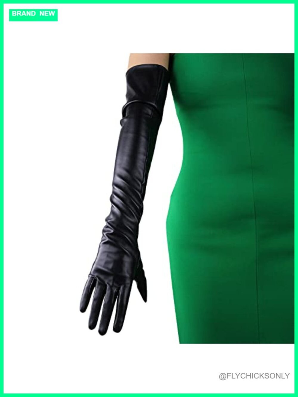 Faux PU Leather Opera Gloves 24" Long Stretch Evening Party